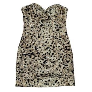 Milano‎ Formals Women’s Size 6 Strapless Gold Sequin Mini Dress